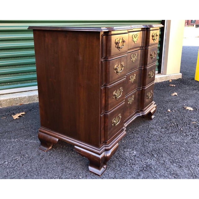 Ethan Allen Court Solid Cherry Block Front Bachelors Chest