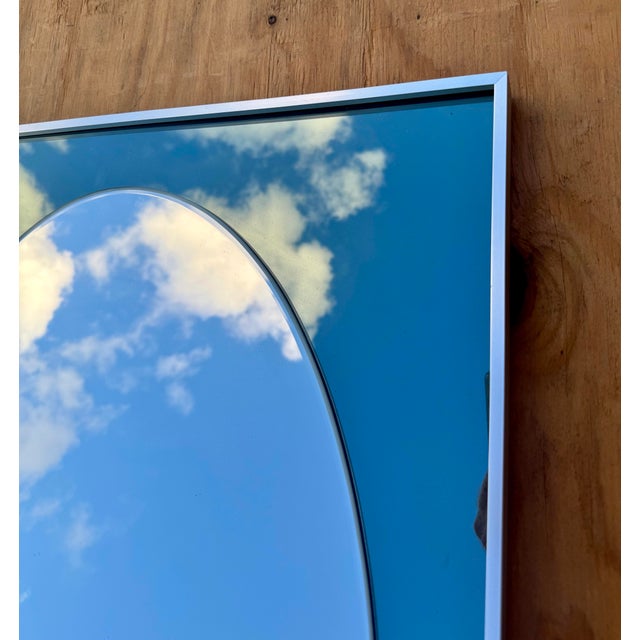 Modern Vintage Modern Knitter Duro Gebreveteerd Brevete Designer Mirror Framed Oval Mirror For Sale - Image 3 of 11