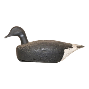 Antique Hand Carved Wood Folk Art Black Goose Duck Decoy Bird Sculpture SDG