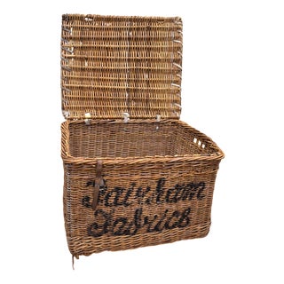 English Wicker Basket, 1920s For Sale