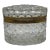 French Baccarat Style Crystal Glass & Ormolu Mounted Oval Casket Box For Sale