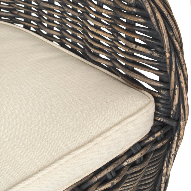 2020s Wicker Club Chair in Black Wash For Sale - Image 5 of 7