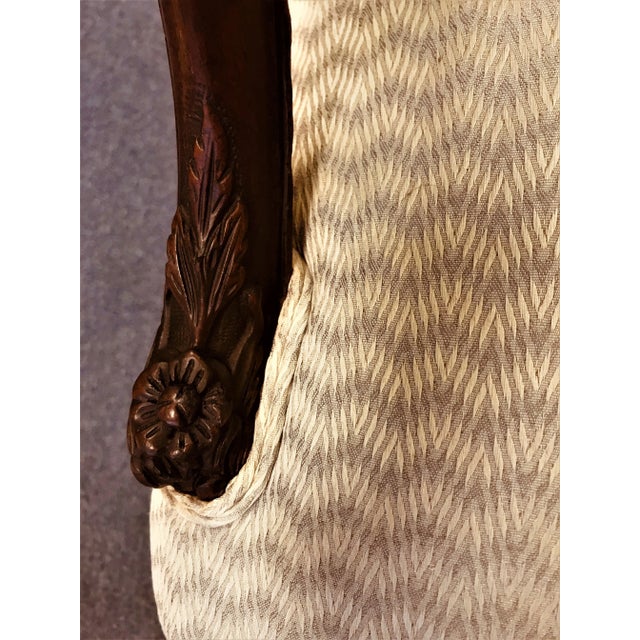 Late 19th Century Antique Georgian Style Carved Walnut Armchair For Sale In West Palm - Image 6 of 13