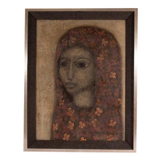 1967 Oil on Canvas Abstract Portrait by Albert Belasco For Sale
