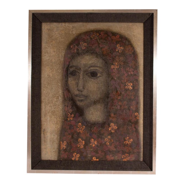1967 Oil on Canvas Abstract Portrait by Albert Belasco For Sale