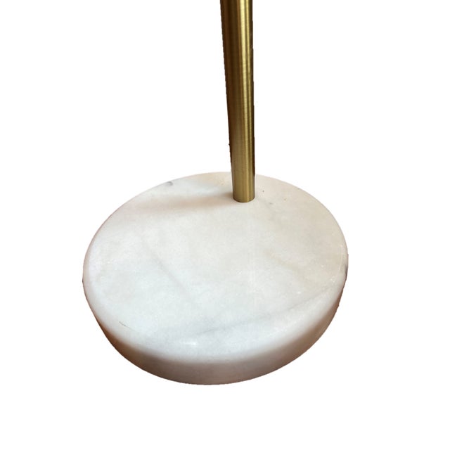 Mid-Century Modern Mid-Century Modern Style Brass Arc Floor Lamp, Marble Base For Sale - Image 3 of 3