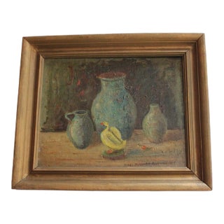 Elaine Plishker Auchmoody Still Life With Duck Oil on Canvas For Sale