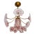 Vintage Murano Glass Ruffled Floral Pendant Light – Pink Swirl & Daisy Shades For Sale