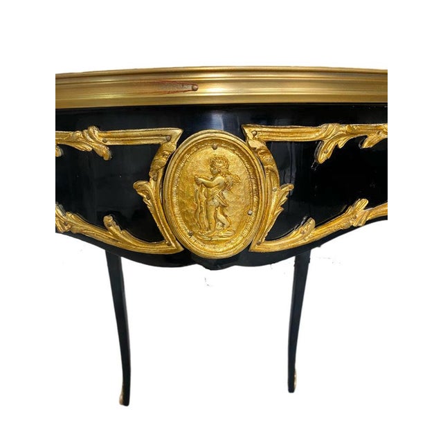 1960s Louis XV Style Side Table Gilt Bronze Accent, Custom Made For Sale - Image 10 of 10