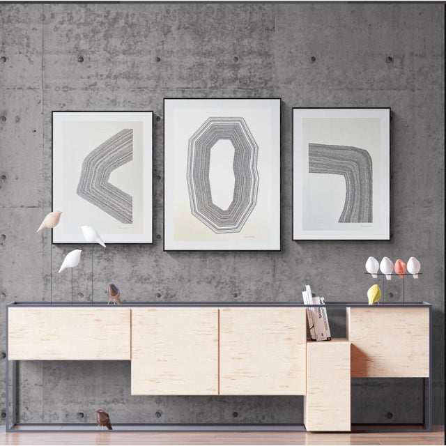 Contemporary Abstract Drawing With Black Ink on Paper For Sale - Image 3 of 3