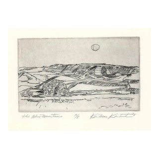 1978 Blue Mountains Oregon Etching by Ken MacKintosh, Artists Proof For Sale