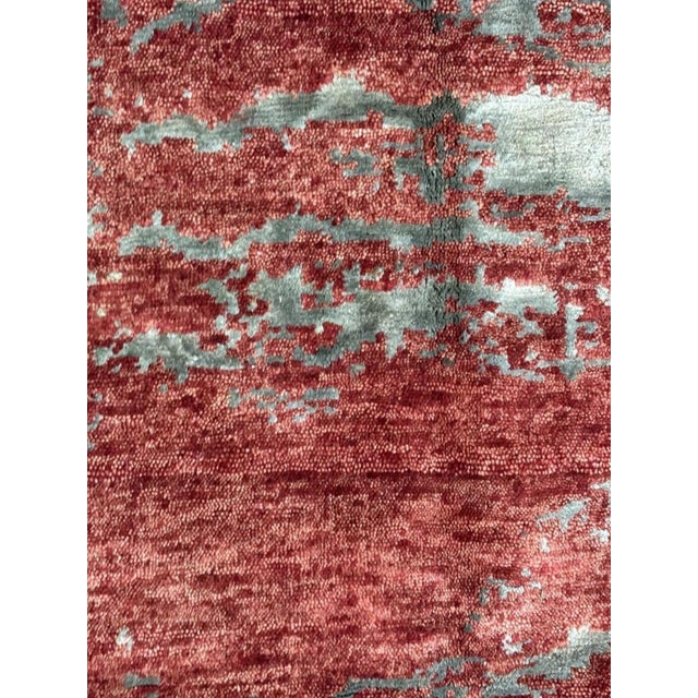 Modern Silk and Wool Nepalese , 8' X 9'9" For Sale - Image 3 of 5