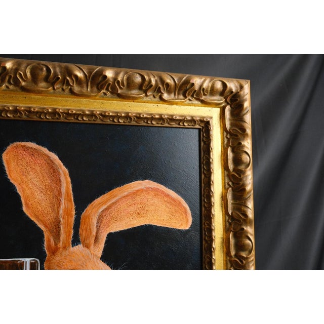 Contemporary Will Bullas "Jack With a Beer Back" Original Signed Painting in Gilt Frame For Sale - Image 3 of 8