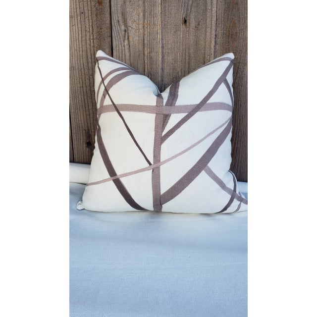 Not Yet Made - Made To Order Kelly Wearstler Channels Taupe Ivory Fabric Pillow Cover For Sale - Image 5 of 5