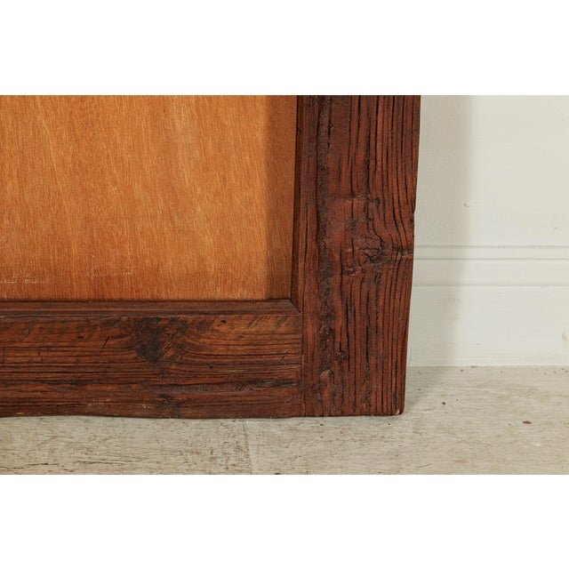 Brown Antique Dutch Colonial Java Wooden Frame with Rustic Hand-Carved Detailing For Sale - Image 8 of 18