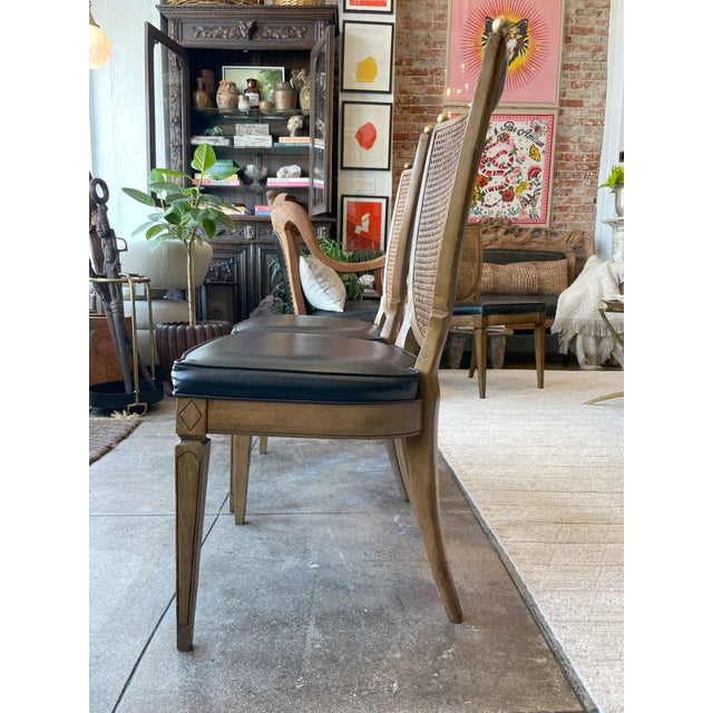 Maison Jansen Vintage French Caned-Back Dining Chairs, Maison Jansen Style-1960s For Sale - Image 4 of 12