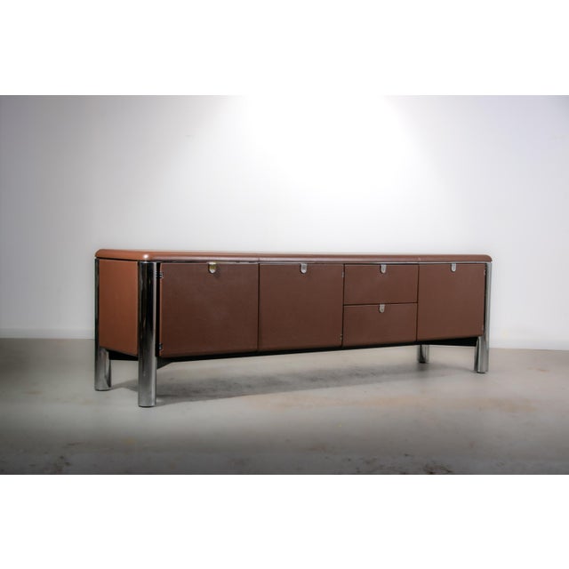 Metal No. 3076 Credenza in Vitello Leather from KnollStudio, 1988 For Sale - Image 7 of 17