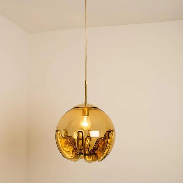 Glass Bowl Pendant Light from Mazzega, Italy, 1970s For Sale - Image 3 of 18