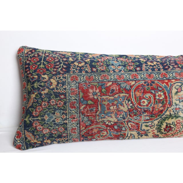 Antique Oriental Handmade Double Knotted Persian Rug Pillow Cover For Sale - Image 4 of 11