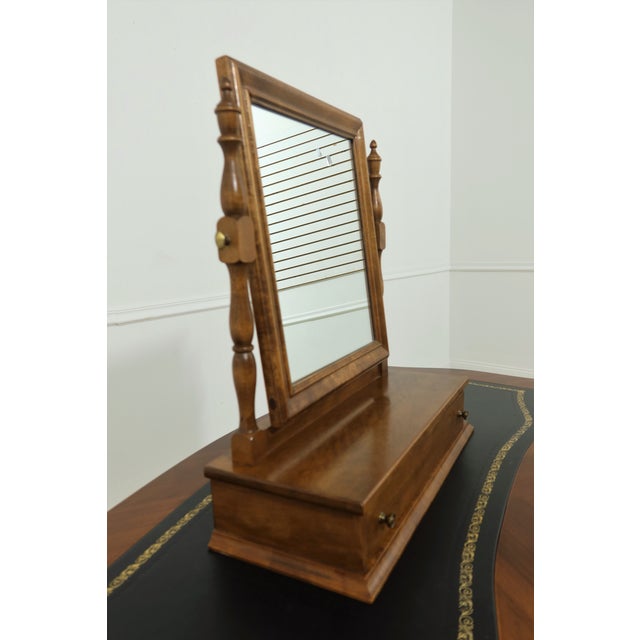 1990s Ethan Allen Nutmeg Maple 1 Drawer Shaving Mirror Chairish