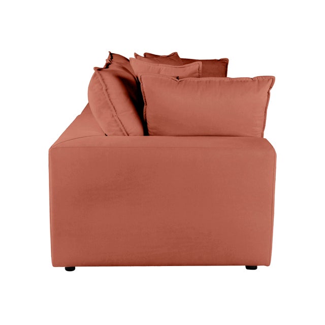 Cali Rust Performance Fabric Modular Loveseat For Sale - Image 4 of 8