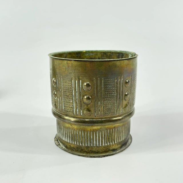 African Early 20th Century Asante Forowa Chased Brass Box Ghana MATTER COLLECTION For Sale - Image 3 of 10