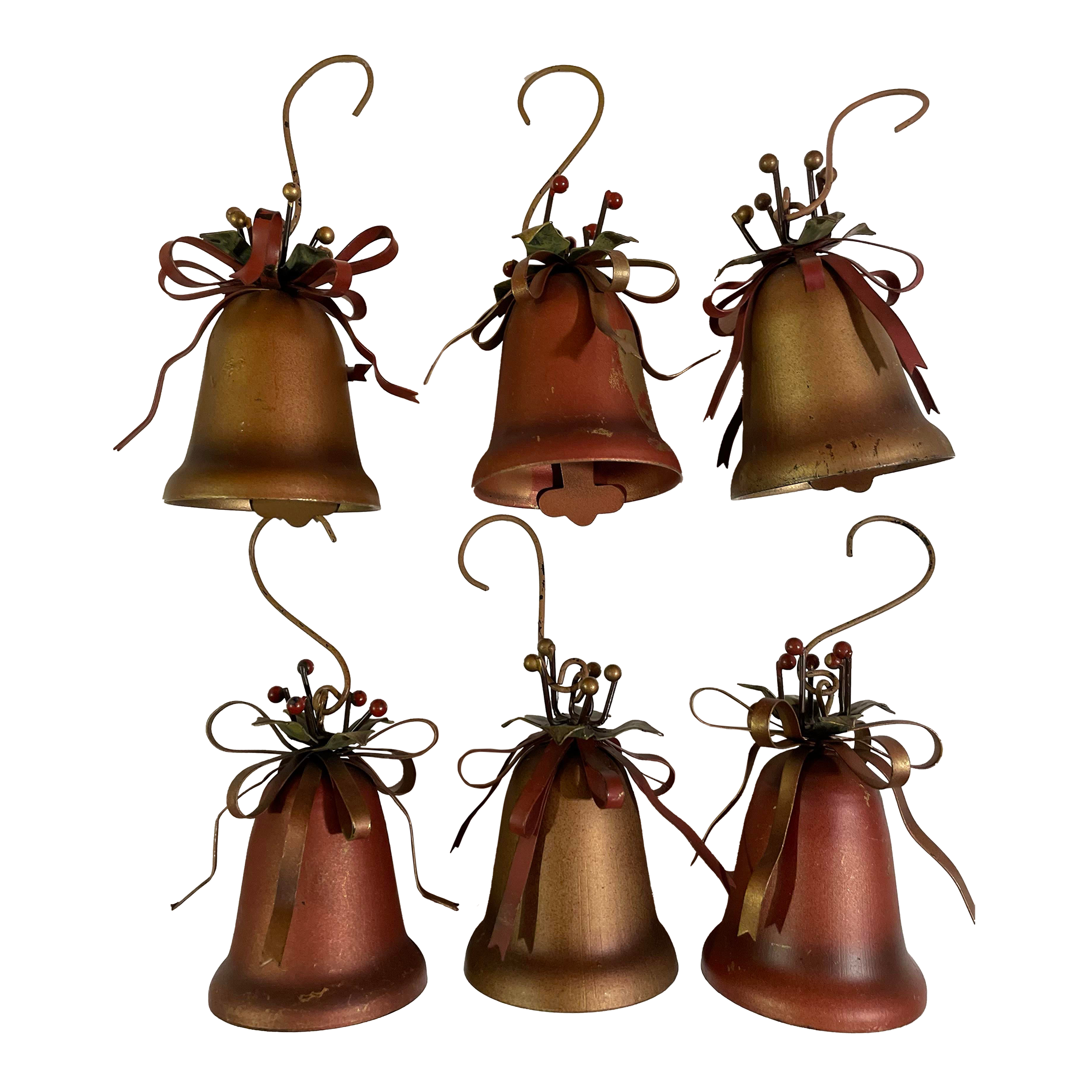 Christmas Cow Bells Set Of 4 Rustic Vintage Lucky Cow Bell Handmade