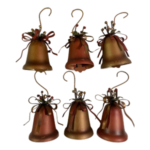 Set of 6, Vintage Metal Christmas Bells