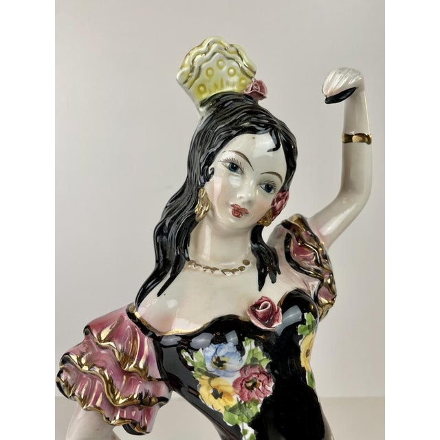 Mid-Century Modern Ceramic Flamenco Dancer from Formento, 1950s-1960s For Sale - Image 3 of 18
