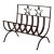 Rustic Western Style Wrought Iron Fireplace Log Holder Open Stars Cutouts Detail Vintage For Sale