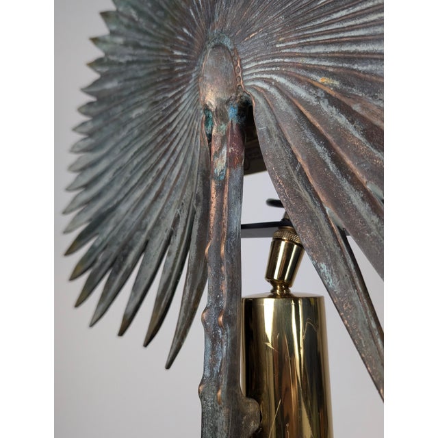 Fan Palm Bronze and Brass Floor Lamp from Valenti, 1970s For Sale - Image 9 of 17