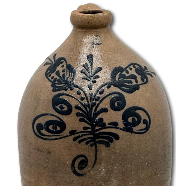This Really is an Outstanding Example of a Authentic Antique American Primitive Stoneware Storage Jug. Circa Mid 19th...