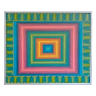 Vintage Geometric Abstract Painting, Signed "LaFollette" For Sale