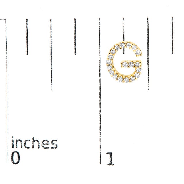 Early 21st Century 10K Yellow Gold 1/10 Cttw Diamond 'G' Initial Stud Earring For Sale - Image 5 of 5