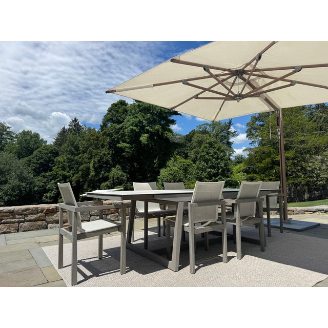 Wood Tuuci Ocean Master Max Cantilever Umbrella | 10' Sq | Aluma-Teak | Triple Plate | $25k Retail For Sale - Image 7 of 12