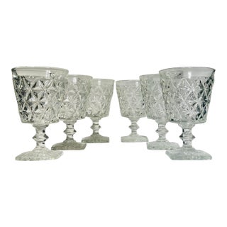 1950s Georgian Revival Water Goblets Imperial Glass - Set of Six For Sale