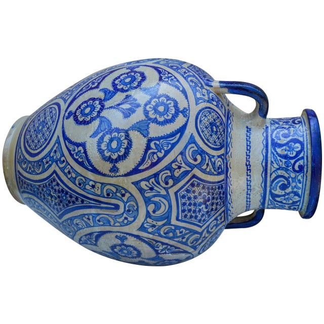 Blue Blue Vase W/ Andalusian Motif For Sale - Image 8 of 11