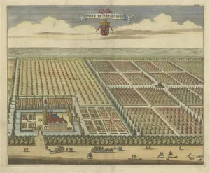 Smallegange, Illustration of the Watervliet Estate in East Flanders, Belgium, 1696, Print