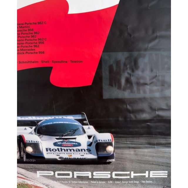 Monza Sprint 86 Original Porsche Poster by Strenger Grafik Design, 1986 For Sale - Image 3 of 9