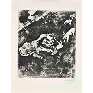 Marc Chagall, The Heifer, the Goat and the Sheep in Society\., Etching by Marc Chagall, 1952, 1950s, Etching For Sale