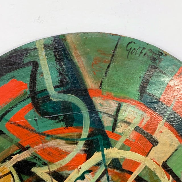 1965 Modernist Abstract Tondo Painting by Godfrey Stephens Chairish