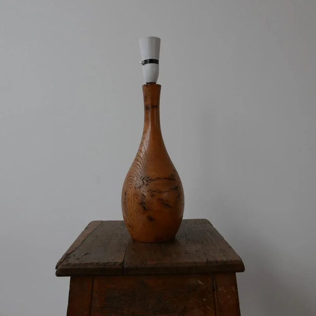 Mid-Century English Burr Wood Table Lamp, 1960s For Sale - Image 6 of 13