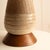 Large ceramic lamp and Danish wood Mid-Century. Lots of elegance and beautiful proportions for this high lamp. The sober...