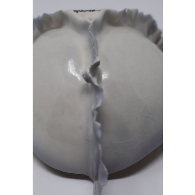 Joann Spamer Signed Porcelain Winged Sculptural Vessel With Artist Note, 1986 For Sale - Image 4 of 18