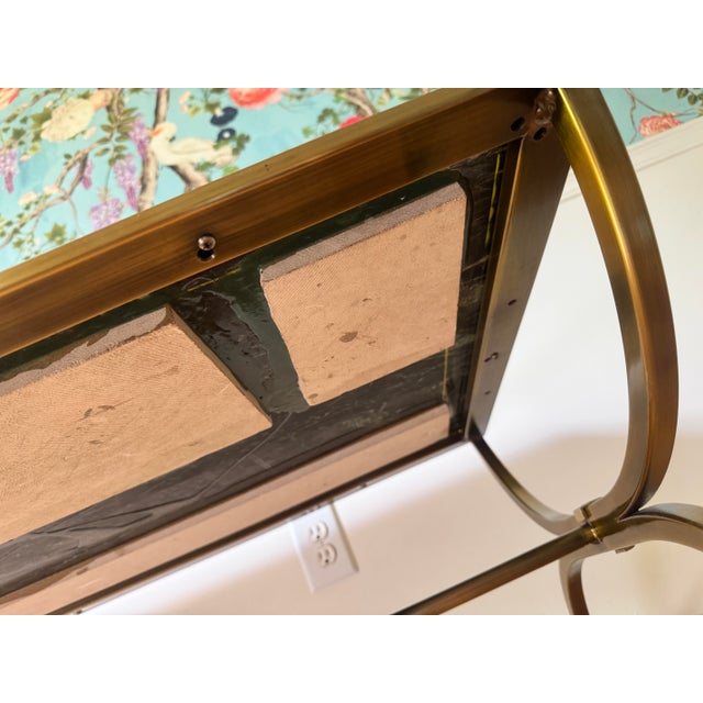 Mid 20th Century Maison Jansen Style Green Marble Brass Coffee Table For Sale - Image 10 of 12