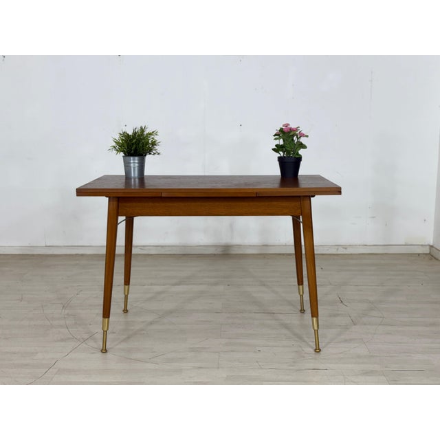 Mid-Century Extendable Wooden Kitchen Table For Sale - Image 9 of 9