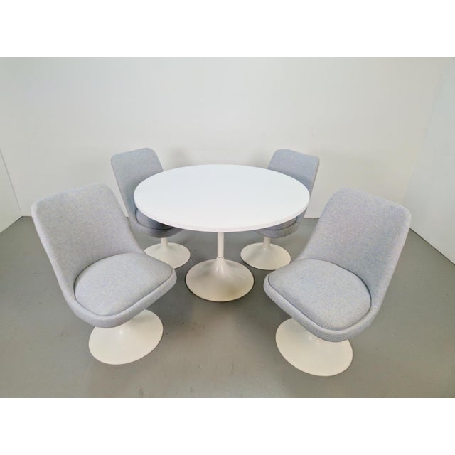 Vintage Tulip Dining Chairs and Table in the style of Eero Saarinen, 1970s, Set of 5 For Sale - Image 6 of 17