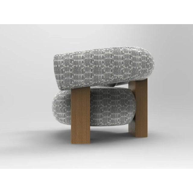 Contemporary Cassette of the Armchair in Coymbetra Blue and Oak by Alter Ego for Collector For Sale - Image 3 of 6