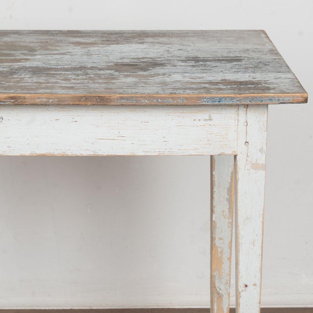 19th Century Original Gray Painted Swedish Pine Side Table For Sale - Image 11 of 15