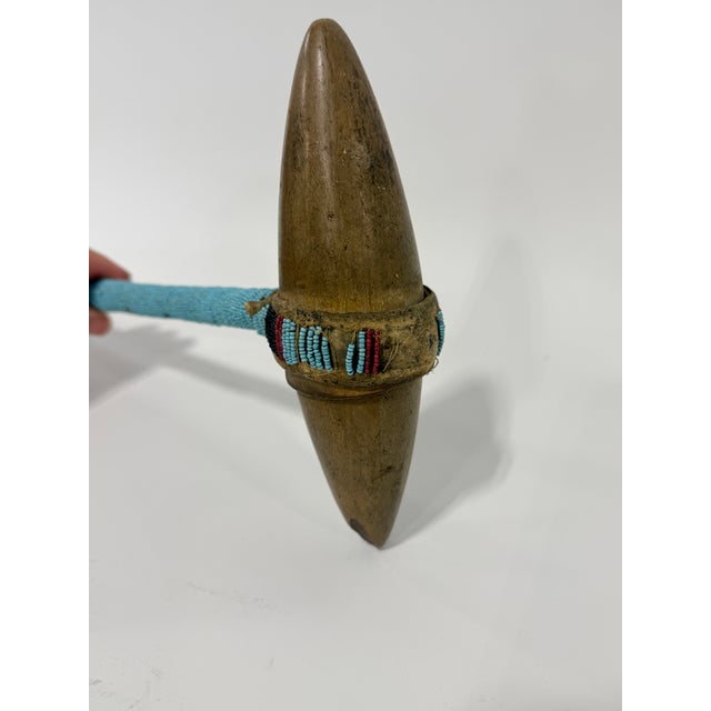 Native American, Western Great Plains Ceremonial Beaded War Club Circa 1900 For Sale - Image 9 of 13